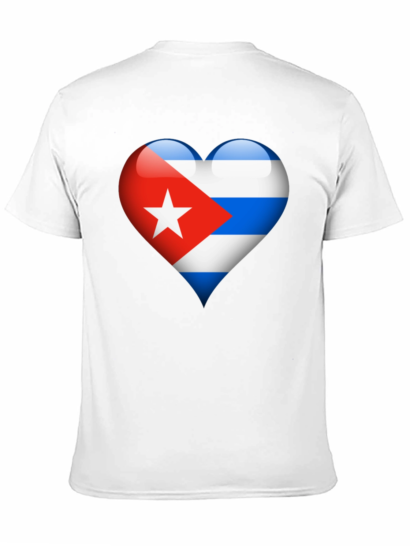 Cuban Flag Heart Graphic T-Shirt - Black
