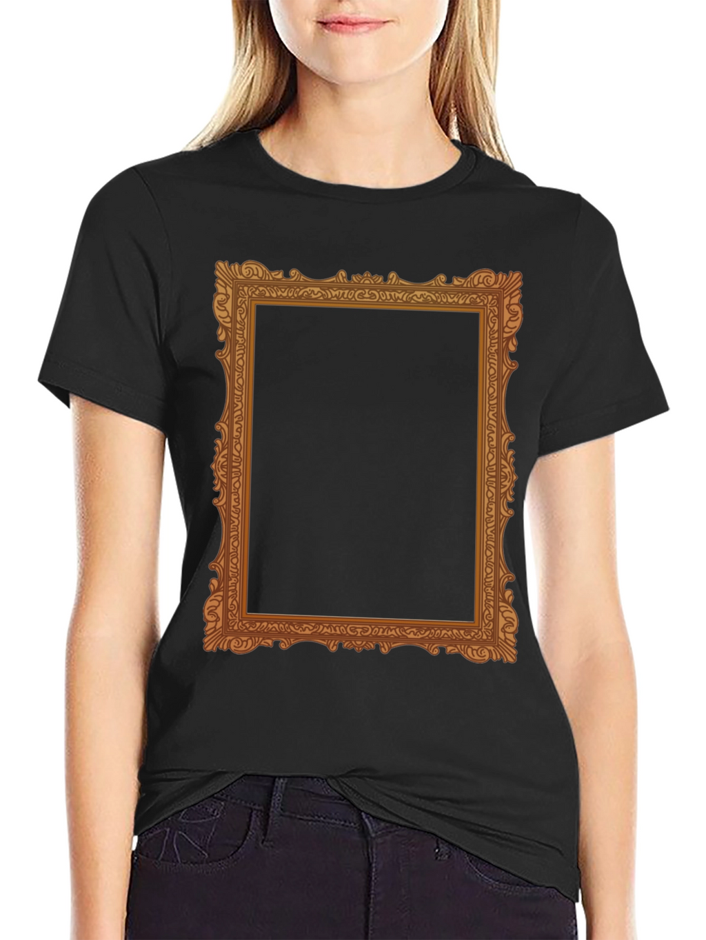 Ornate Frame Graphic Tee - Classic Black T-Shirt