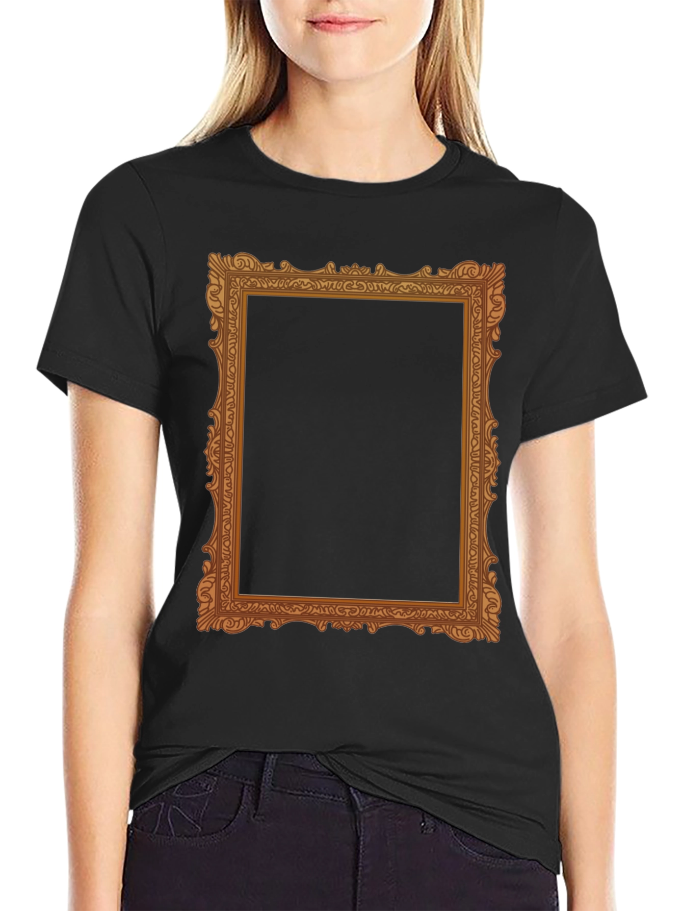 Ornate Frame Graphic Tee - Classic Black T-Shirt