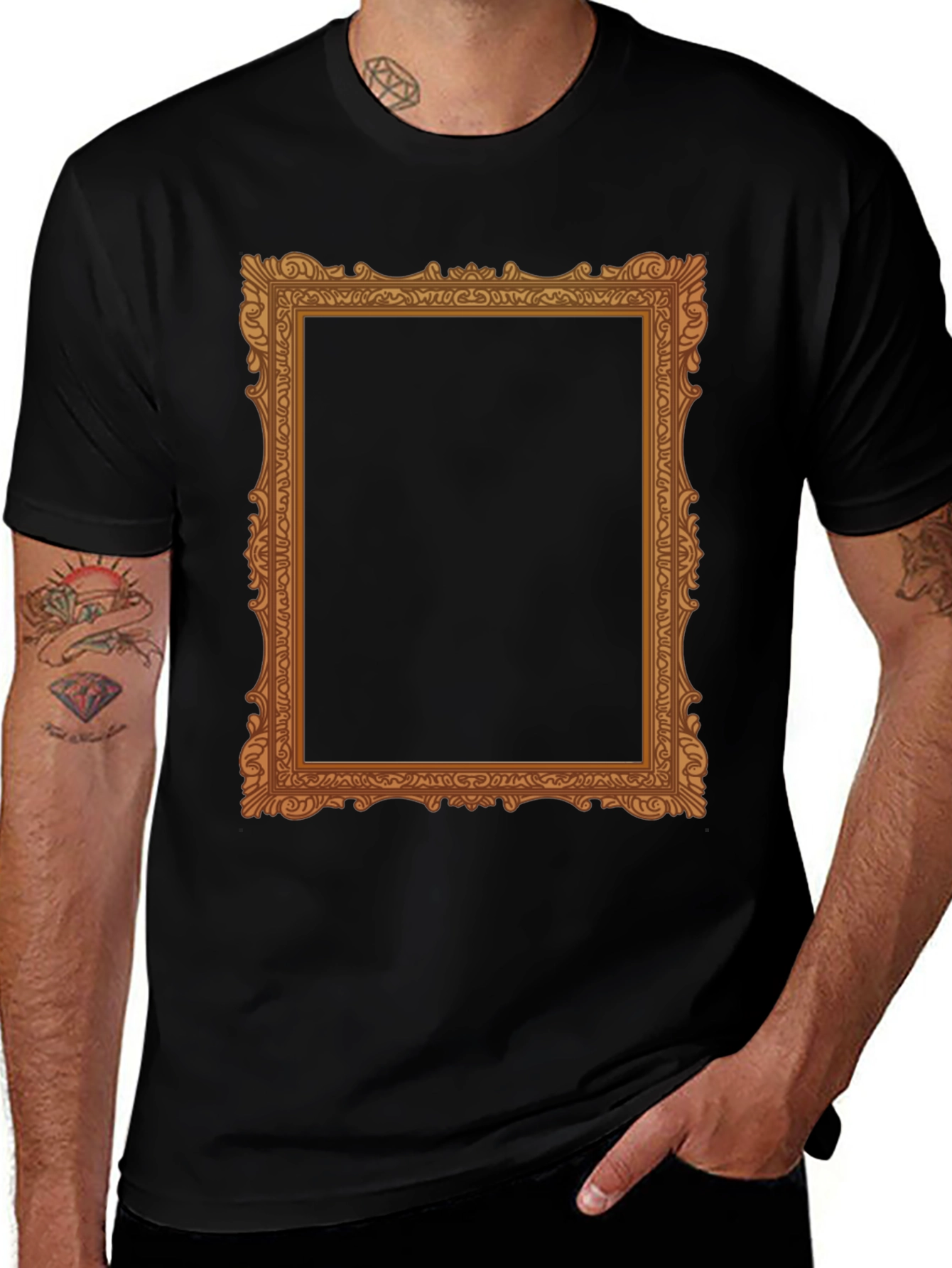 Ornate Frame Graphic Tee - Classic Black T-Shirt