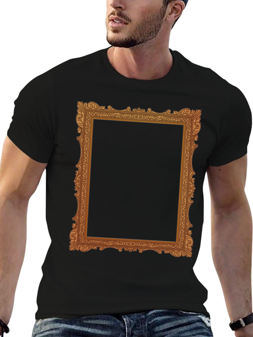 Ornate Frame Graphic Tee - Classic Black T-Shirt