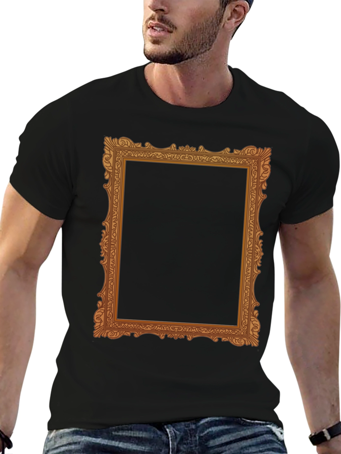 Ornate Frame Graphic Tee - Classic Black T-Shirt