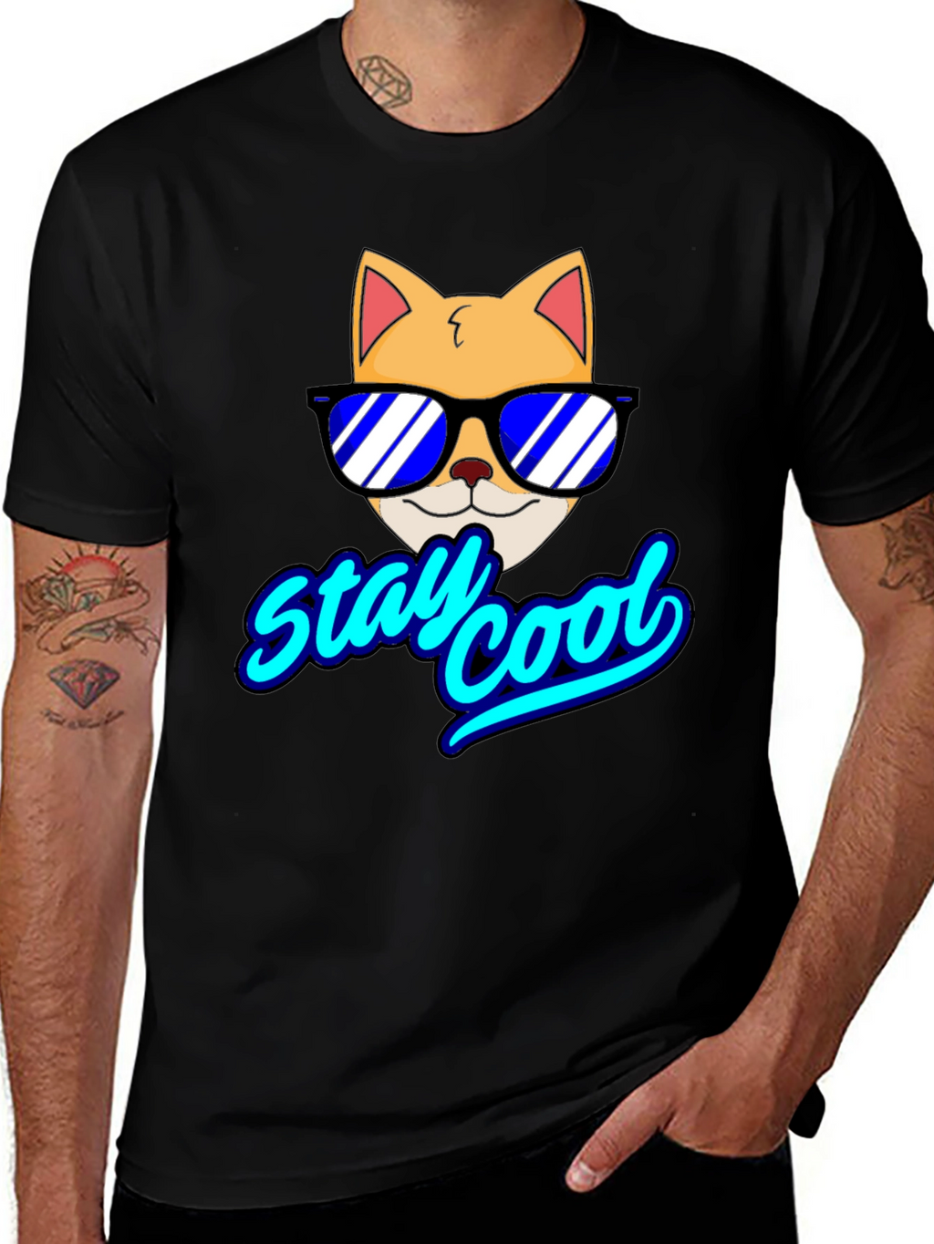 Stay Cool Cat T-Shirt - Fun Graphic Tee
