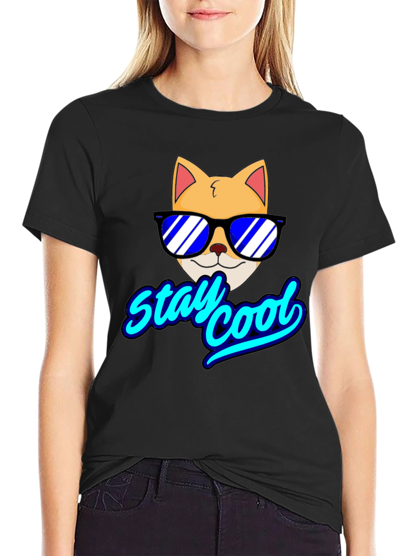Stay Cool Cat T-Shirt - Fun Graphic Tee