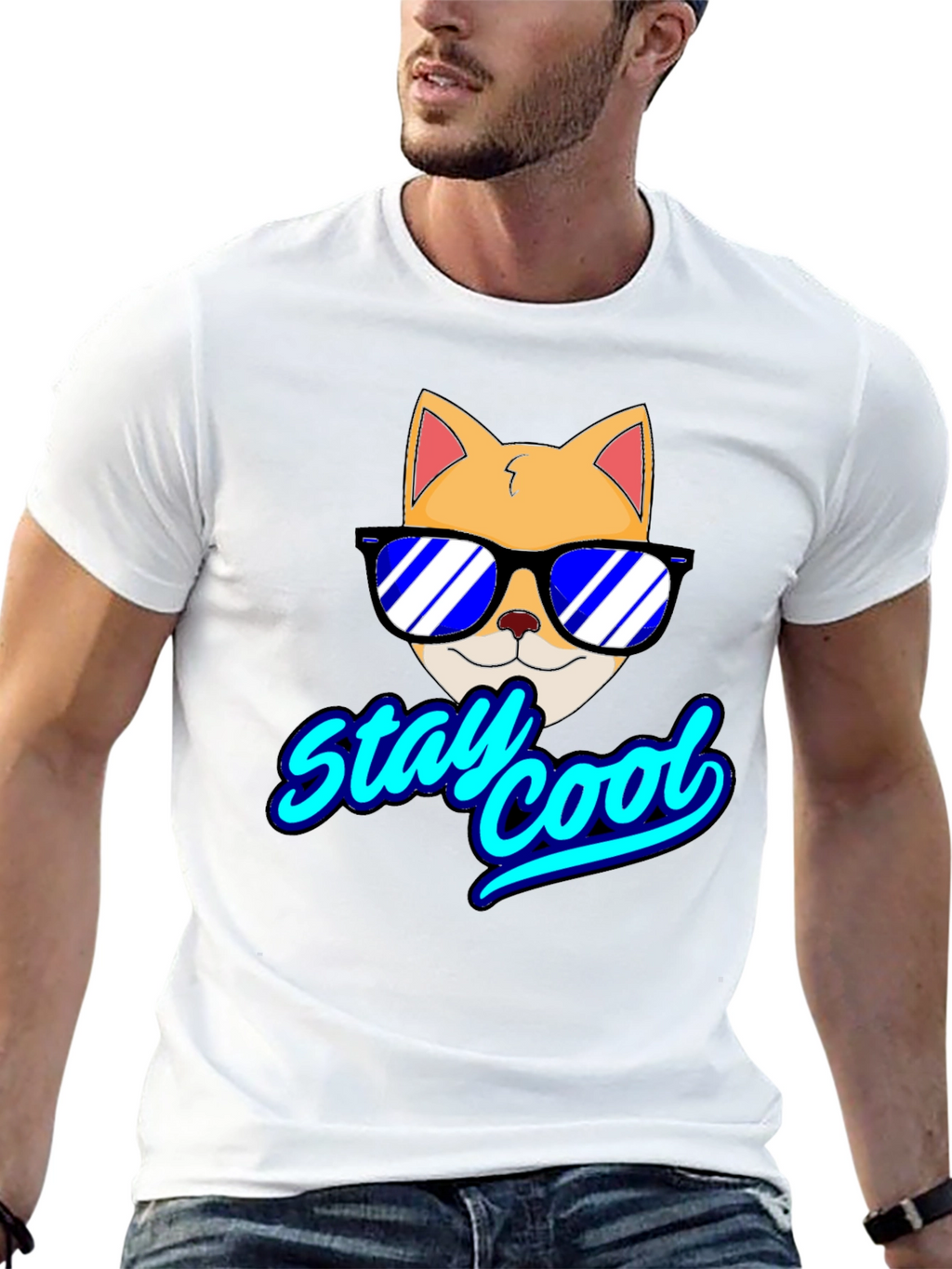 Stay Cool Cat T-Shirt - Fun Graphic Tee