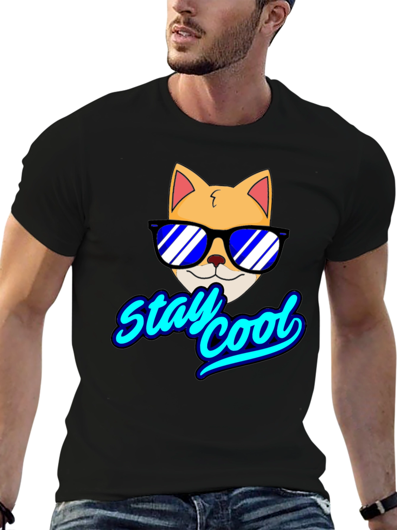 Stay Cool Cat T-Shirt - Fun Graphic Tee