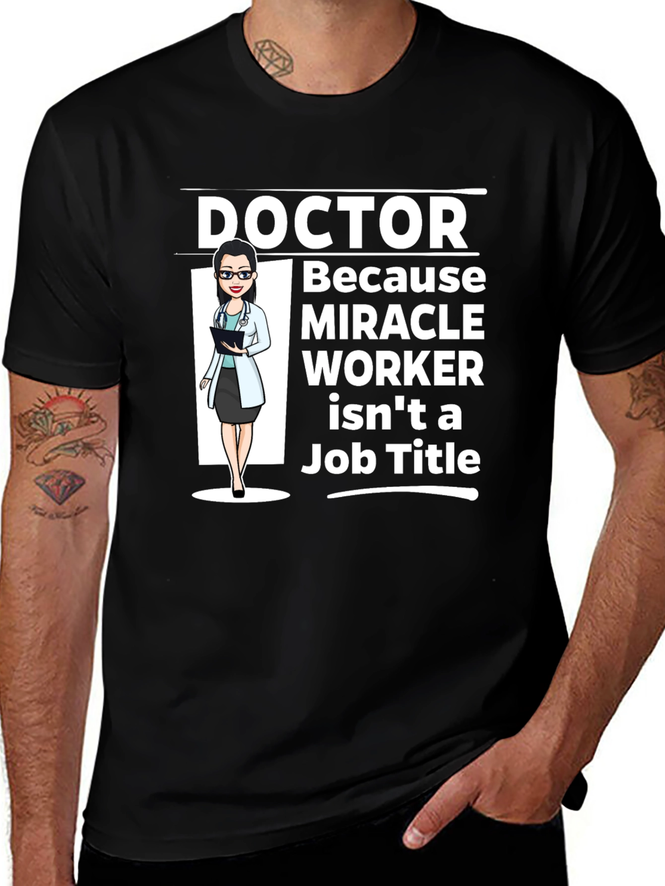 Doctor Miracle Worker T-Shirt - Black Cotton Tee