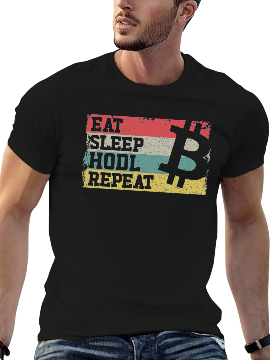 Eat Sleep HODL Repeat Bitcoin Crypto T-Shirt