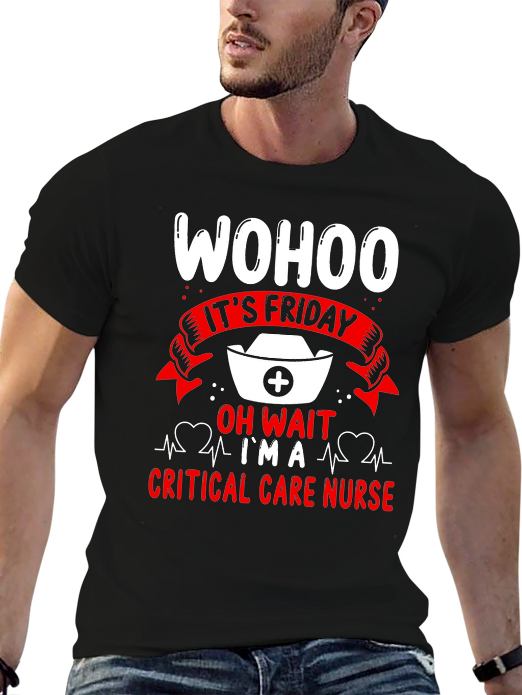 Wohoo Its Friday Nurse Graphic T-Shirt