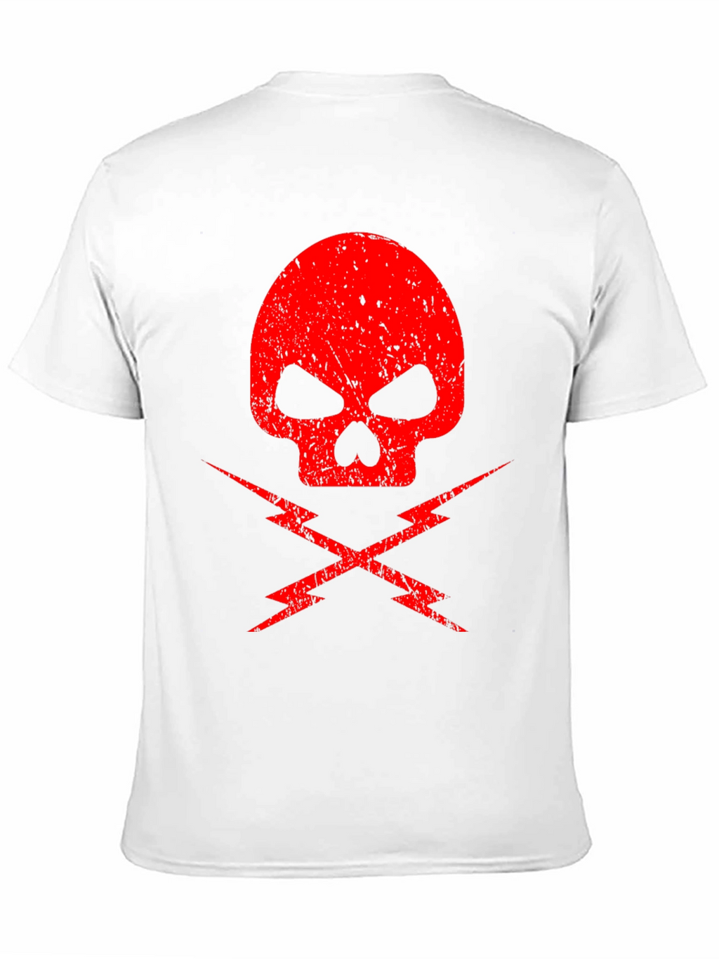 Red Skull & Lightning Bolt Graphic Black T-Shirt
