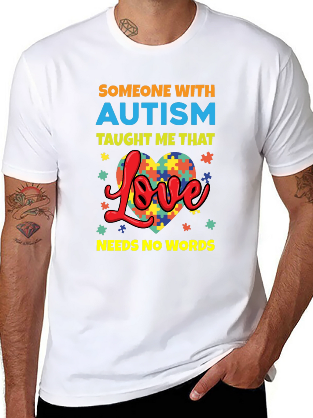 Autism Awareness T-Shirt Love Needs No Words