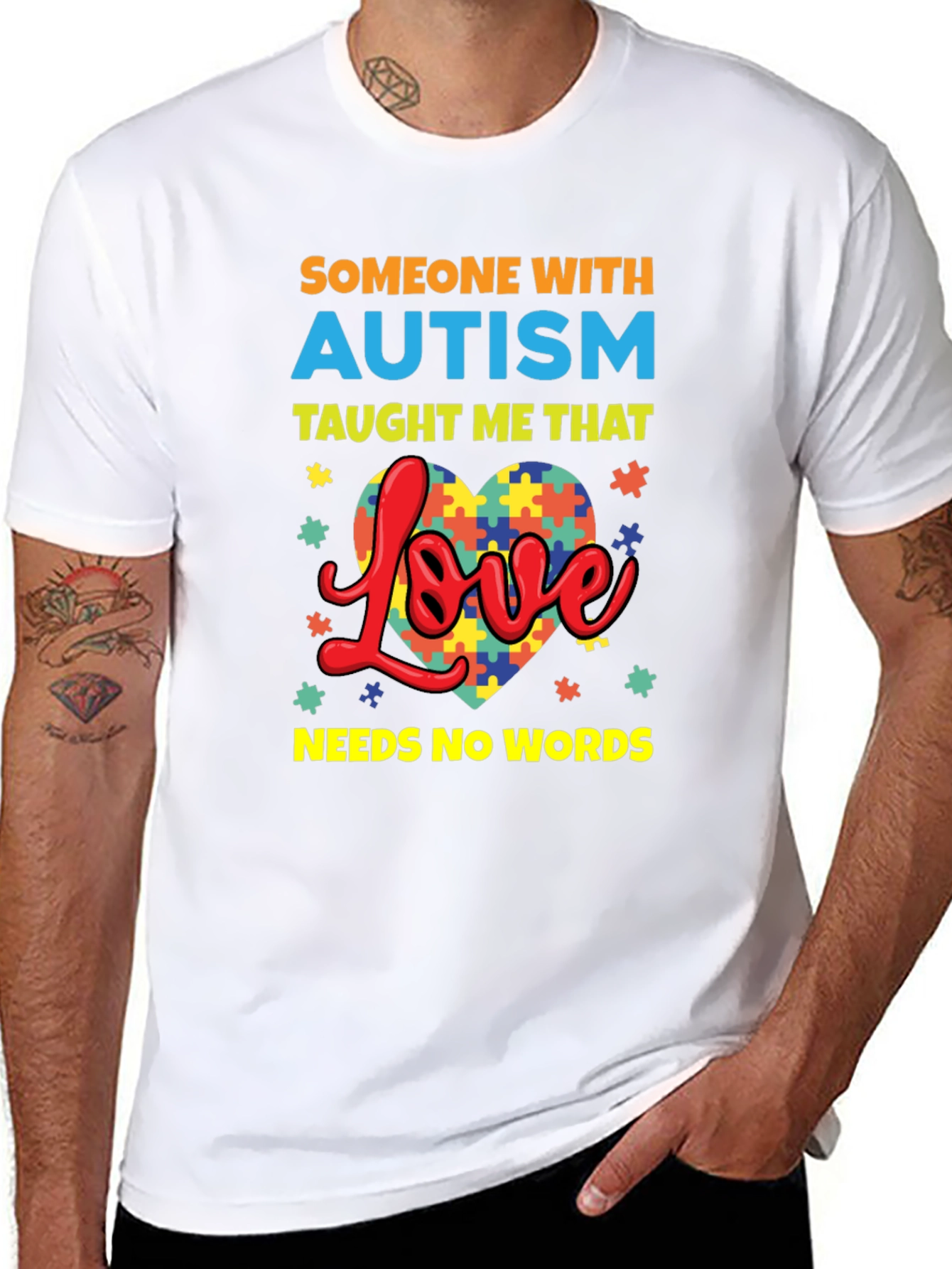 Autism Awareness T-Shirt Love Needs No Words