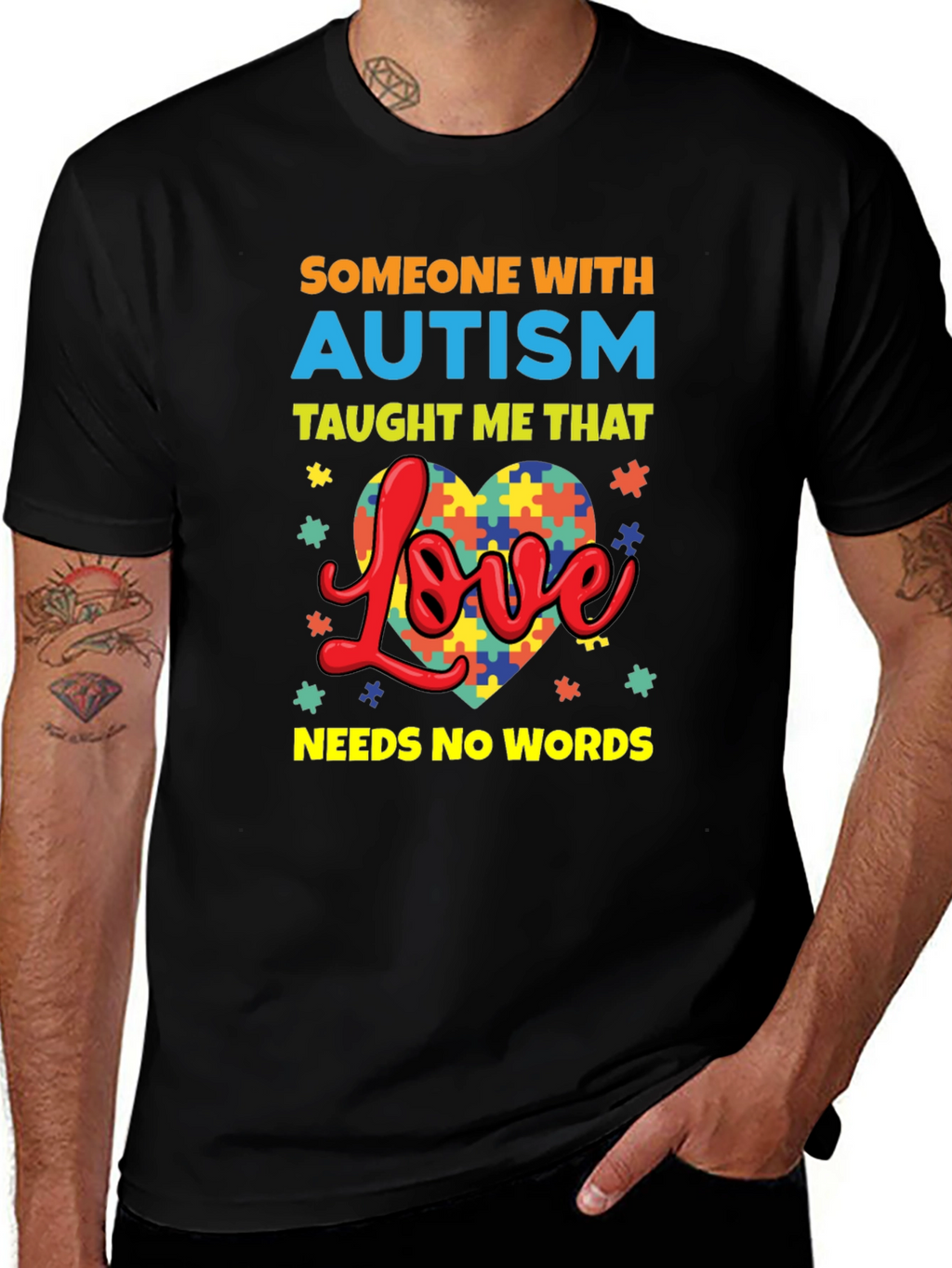 Autism Awareness T-Shirt Love Needs No Words