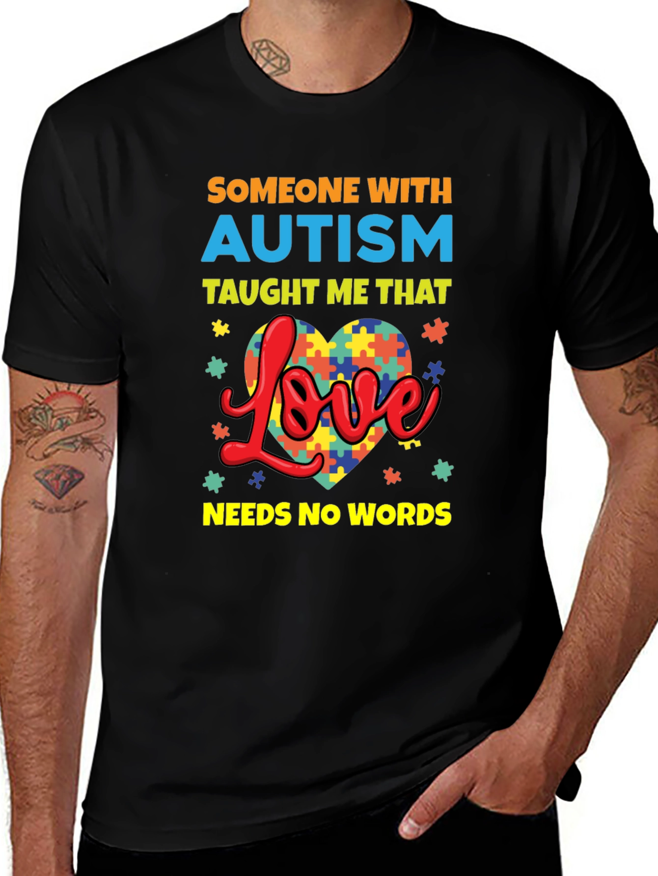Autism Awareness T-Shirt Love Needs No Words