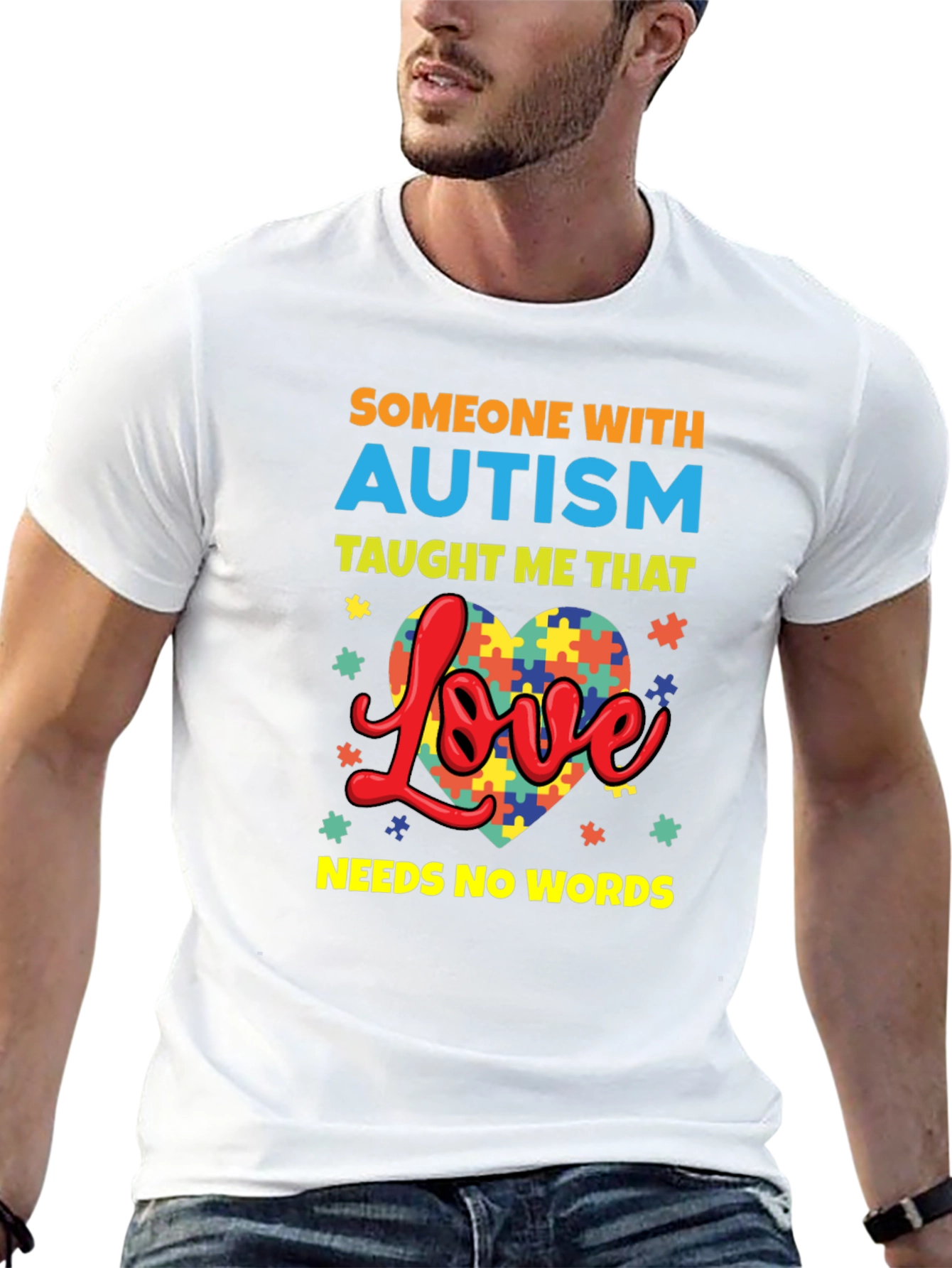 Autism Awareness T-Shirt Love Needs No Words
