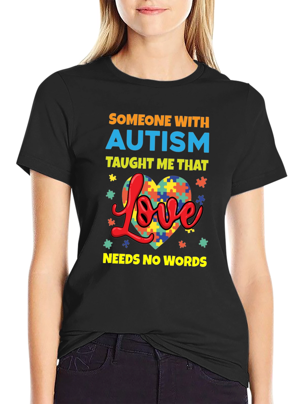 Autism Awareness T-Shirt Love Needs No Words