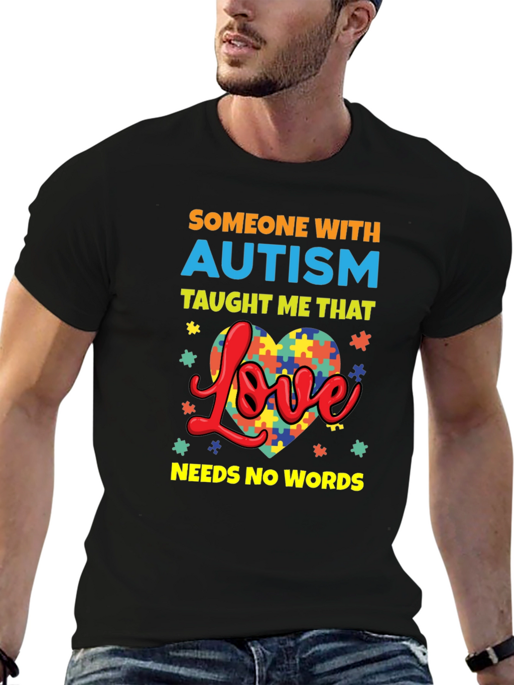 Autism Awareness T-Shirt Love Needs No Words