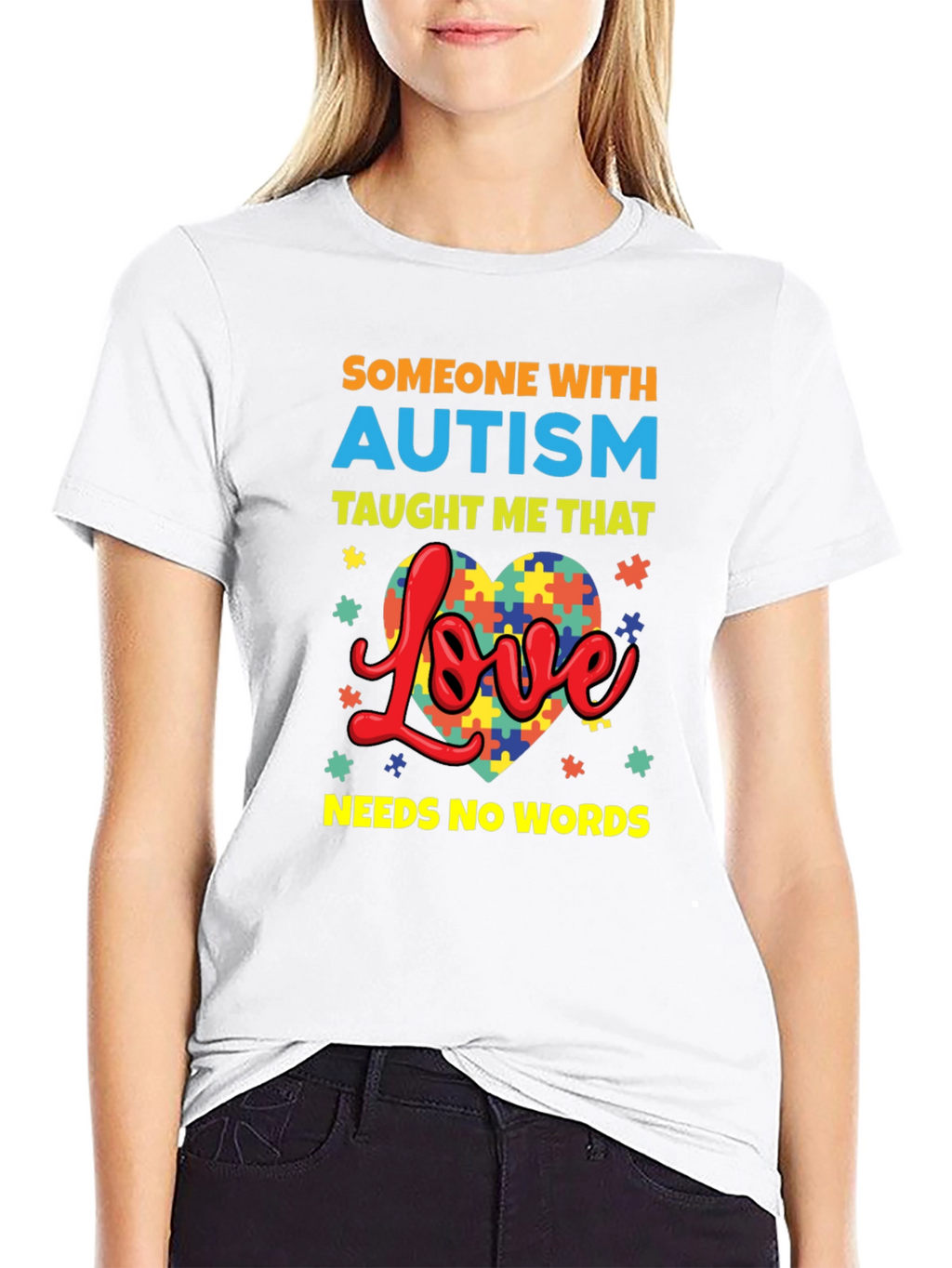 Autism Awareness T-Shirt Love Needs No Words