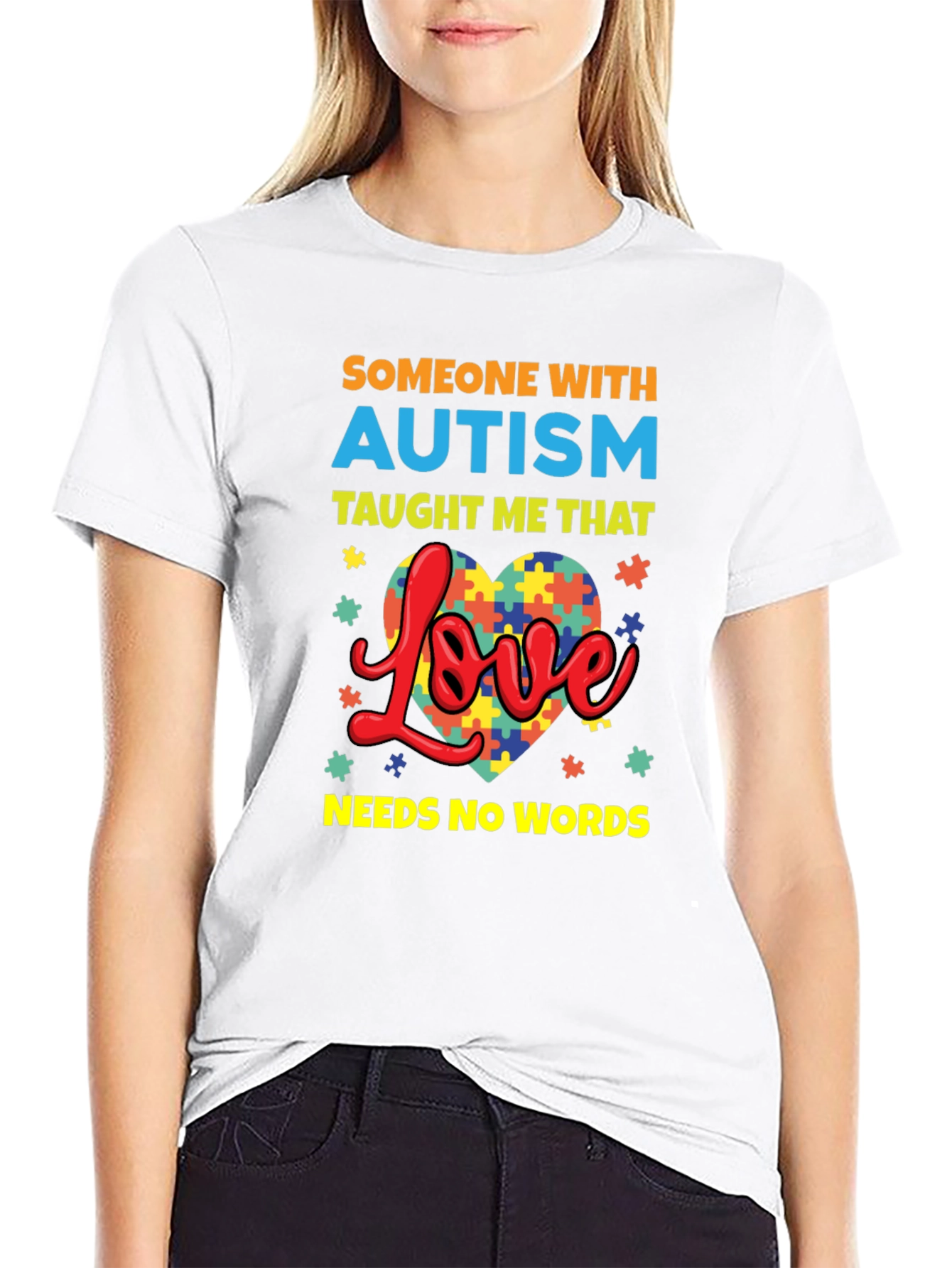 Autism Awareness T-Shirt Love Needs No Words