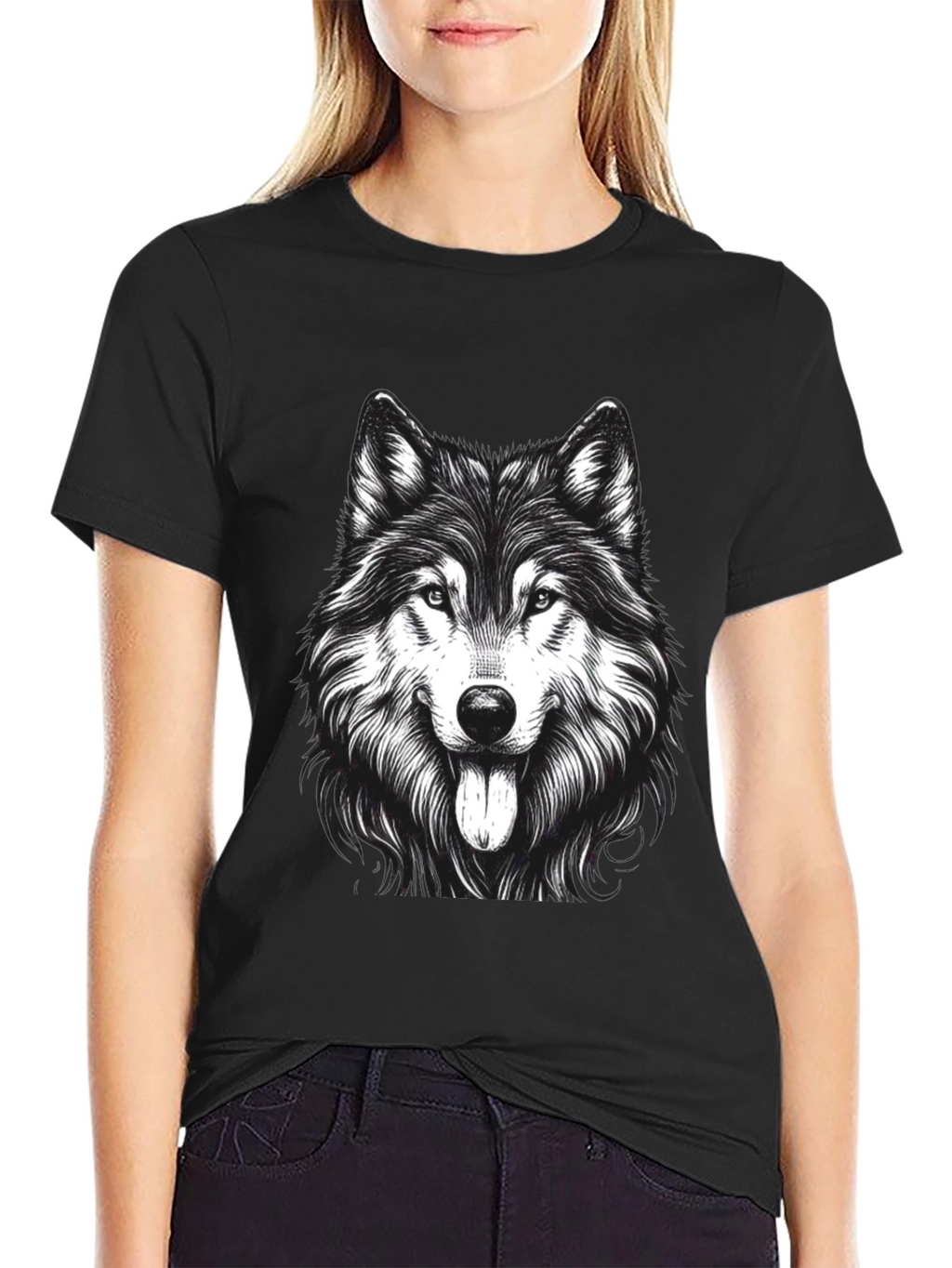 Wolf Graphic Print T-Shirt