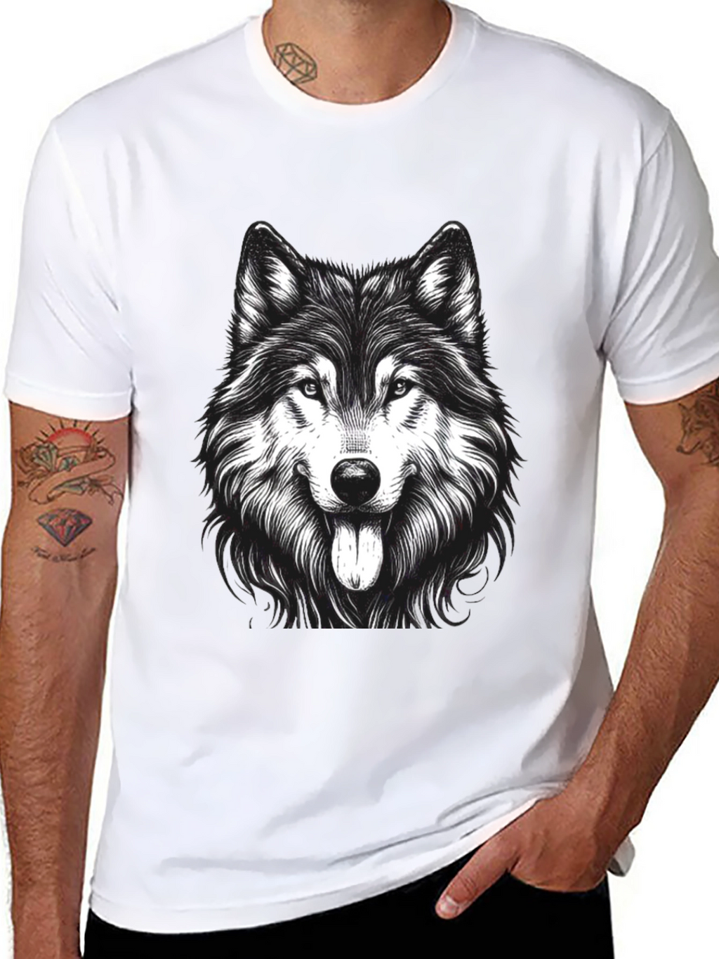 Wolf Graphic Print T-Shirt