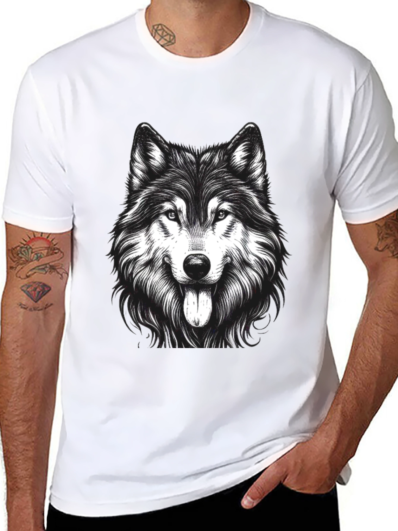 Wolf Graphic Print T-Shirt