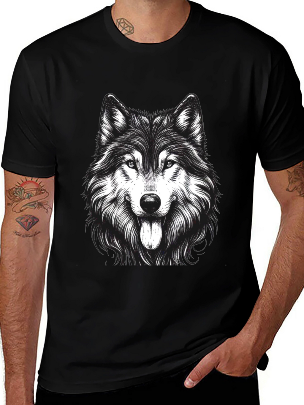 Wolf Graphic Print T-Shirt