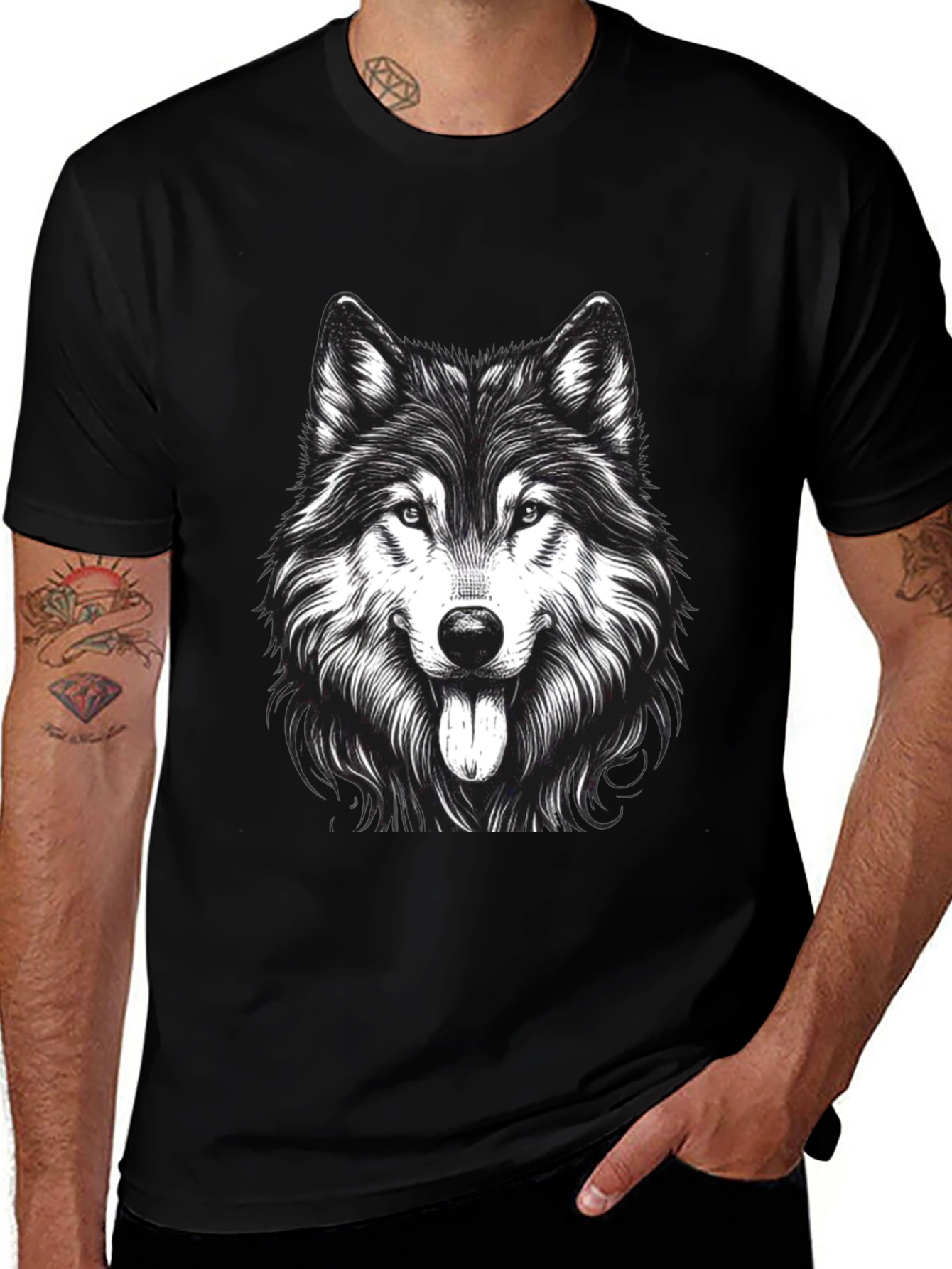 Wolf Graphic Print T-Shirt