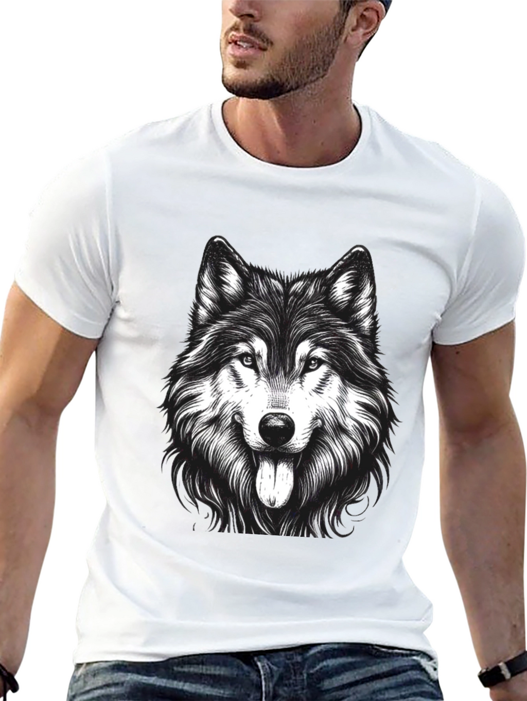 Wolf Graphic Print T-Shirt