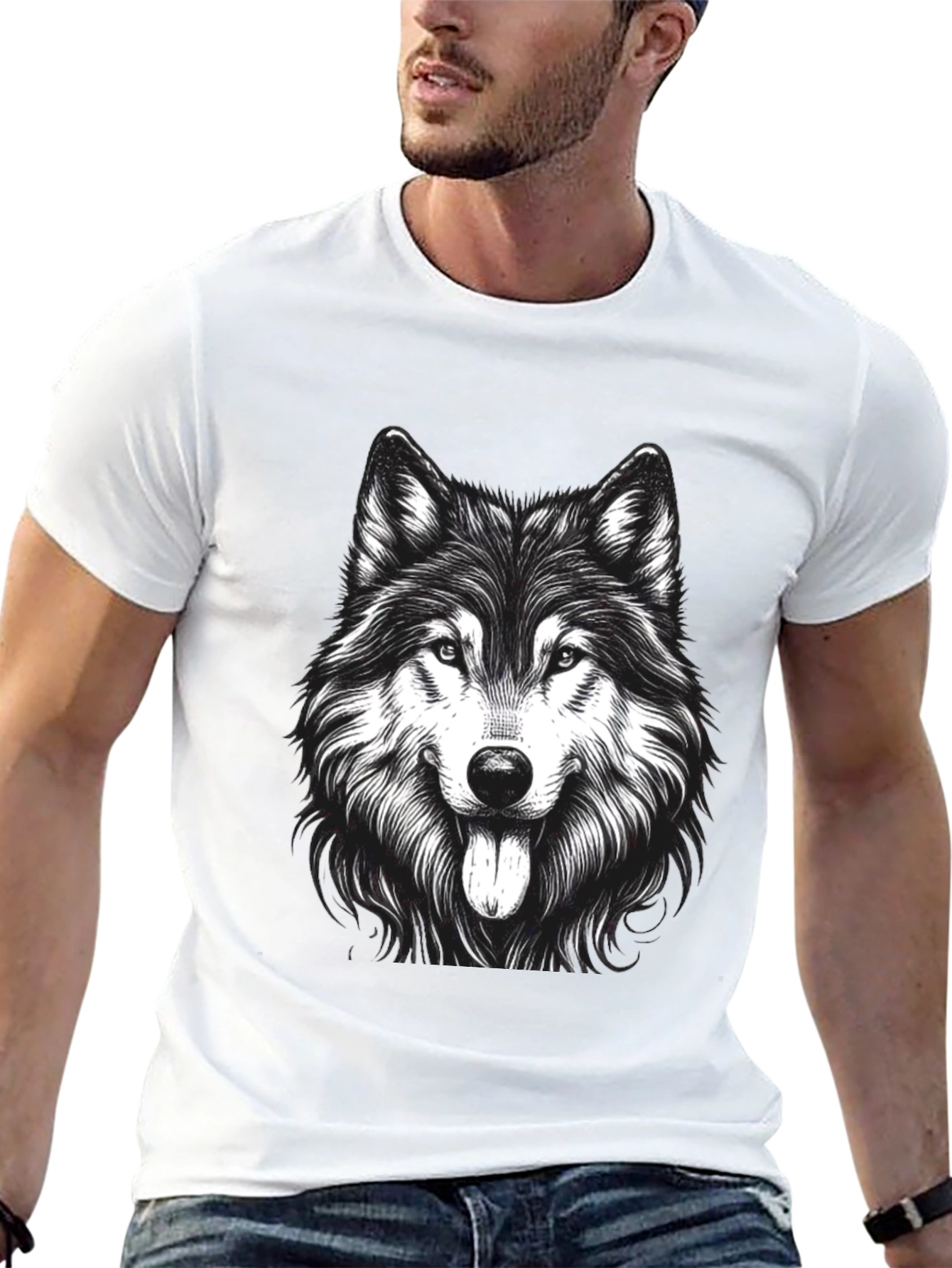 Wolf Graphic Print T-Shirt