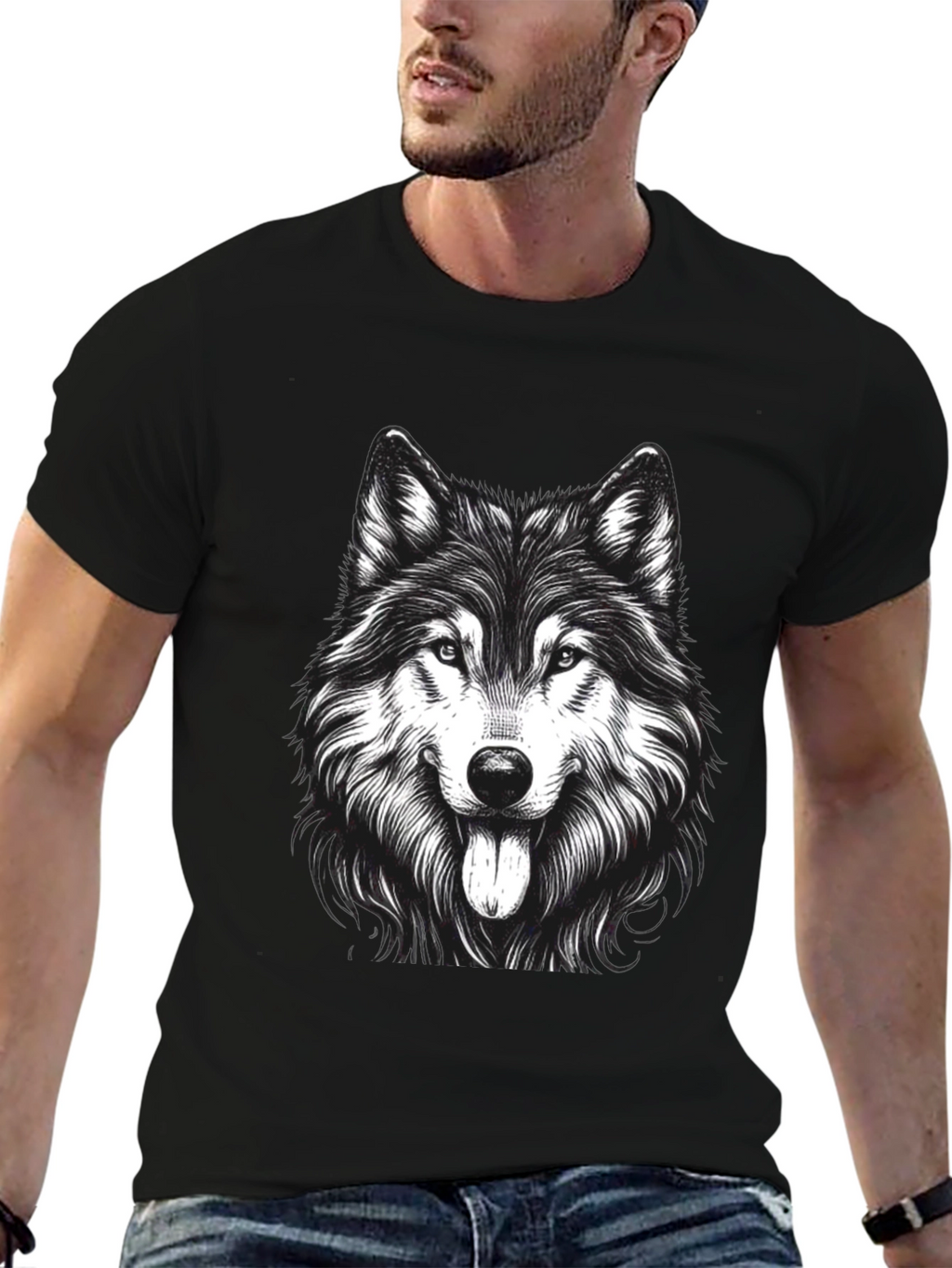 Wolf Graphic Print T-Shirt