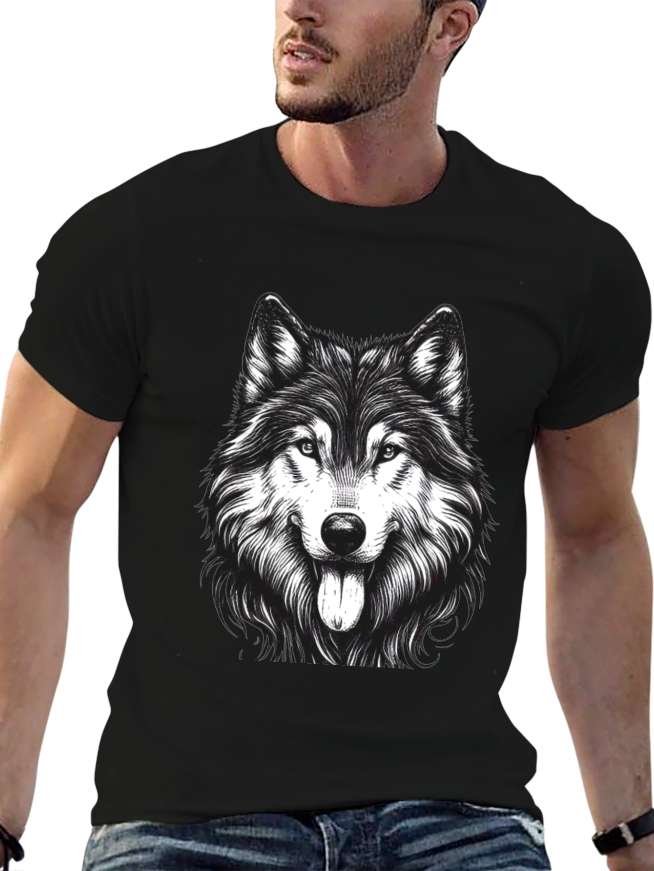 Wolf Graphic Print T-Shirt