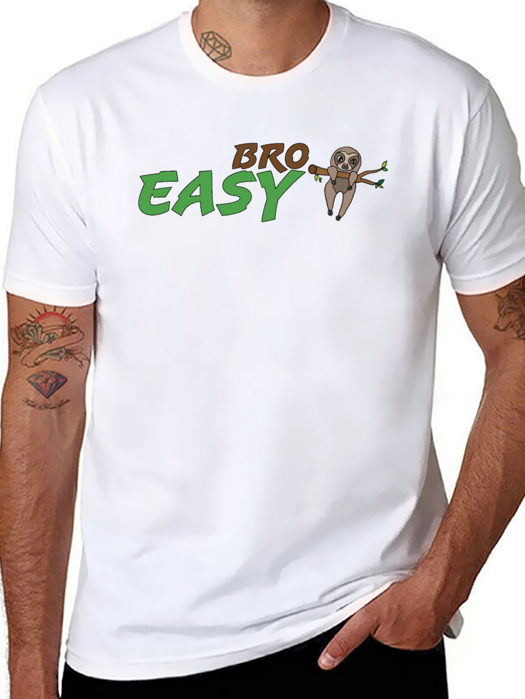 Bro Easy Sloth Graphic T-Shirt - Relaxed Fit