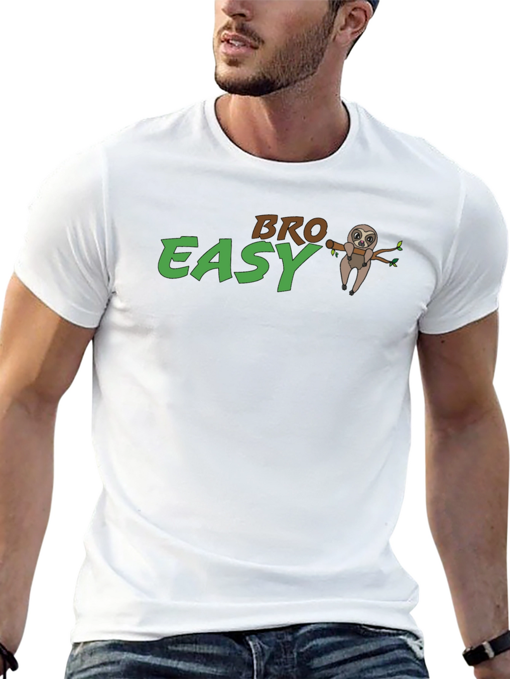 Bro Easy Sloth Graphic T-Shirt - Relaxed Fit