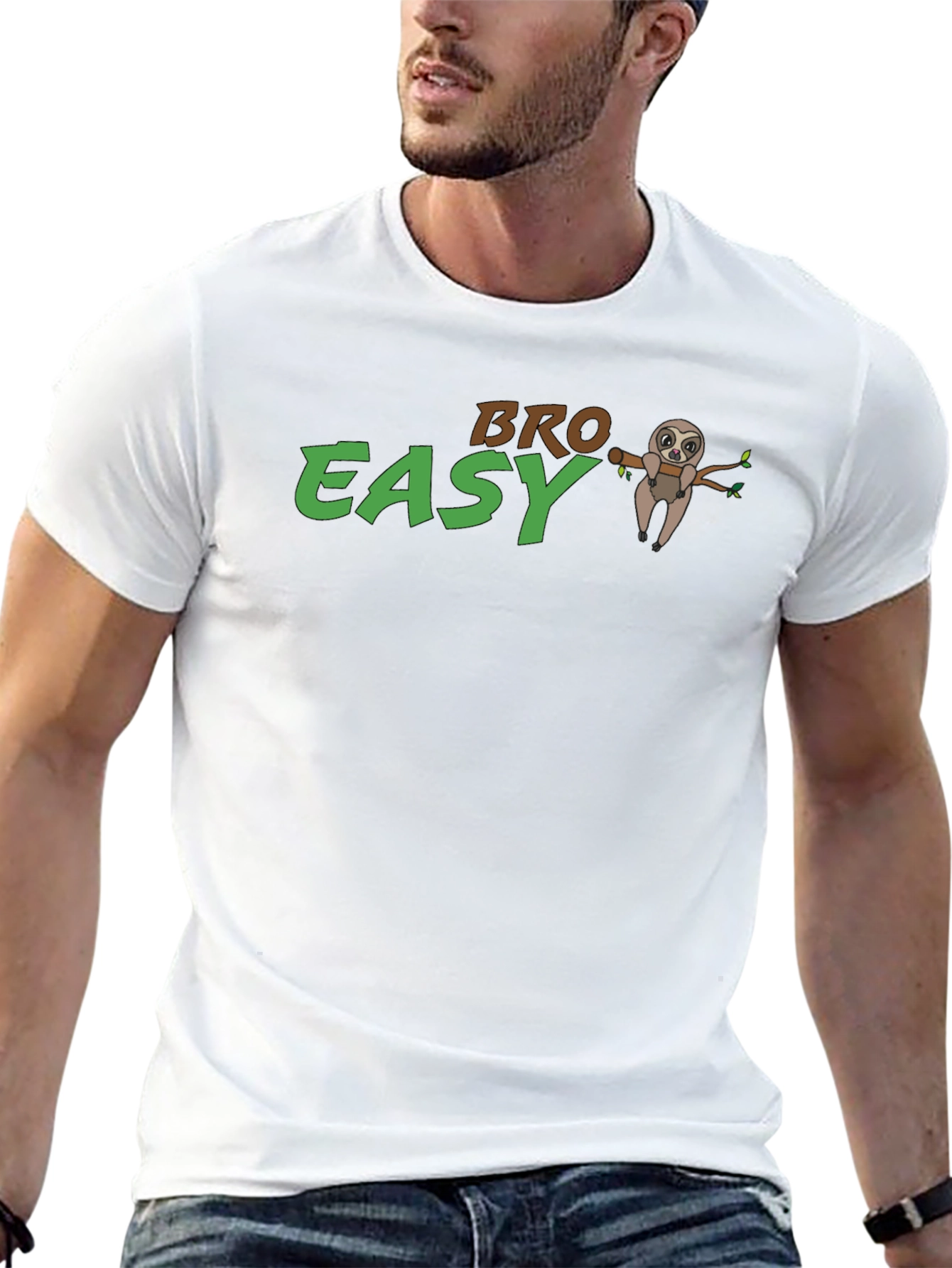 Bro Easy Sloth Graphic T-Shirt - Relaxed Fit