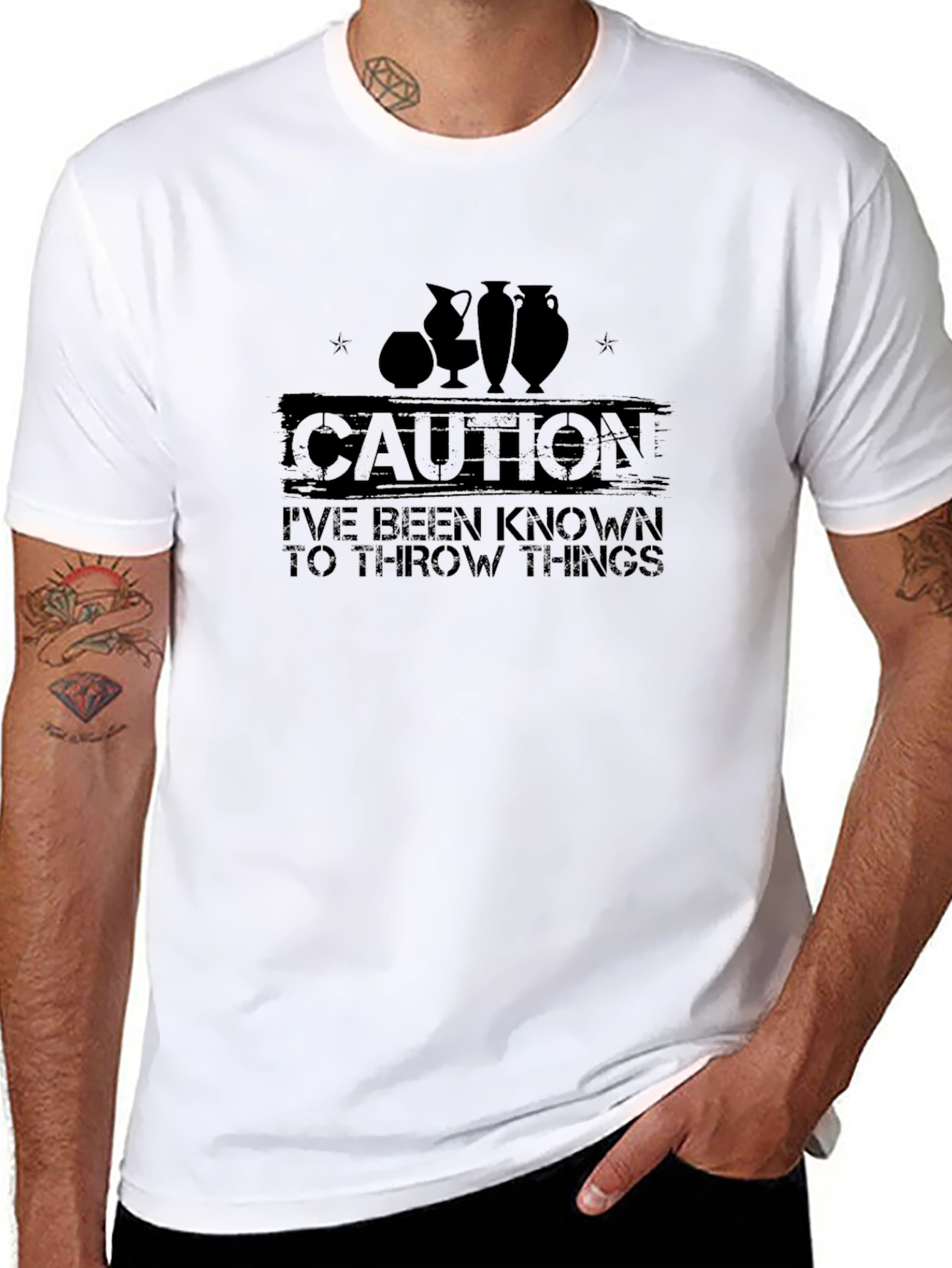 Caution: I Throw Things Pottery T-Shirt