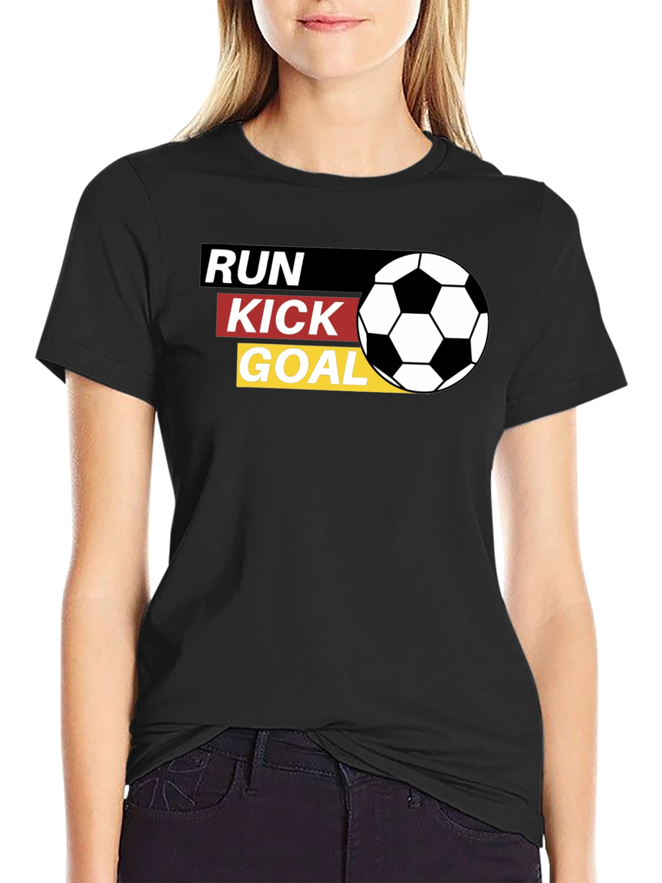 Run Kick Goal Soccer T-Shirt
