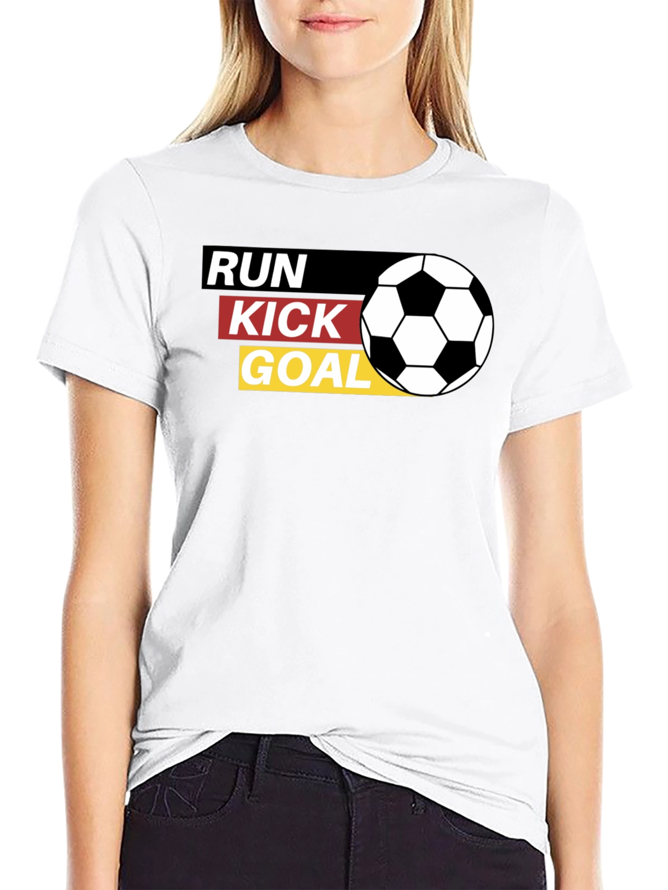 Run Kick Goal Soccer T-Shirt