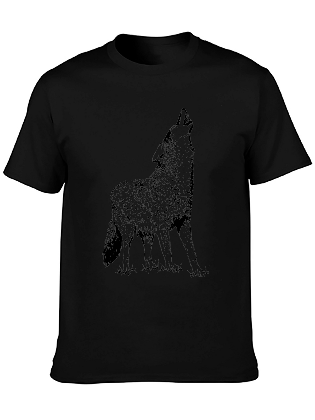 Howling Wolf Graphic T-Shirt - Black