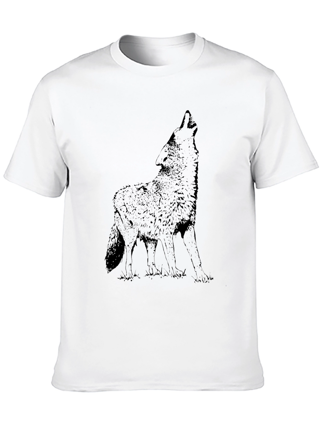 Howling Wolf Graphic T-Shirt - Black
