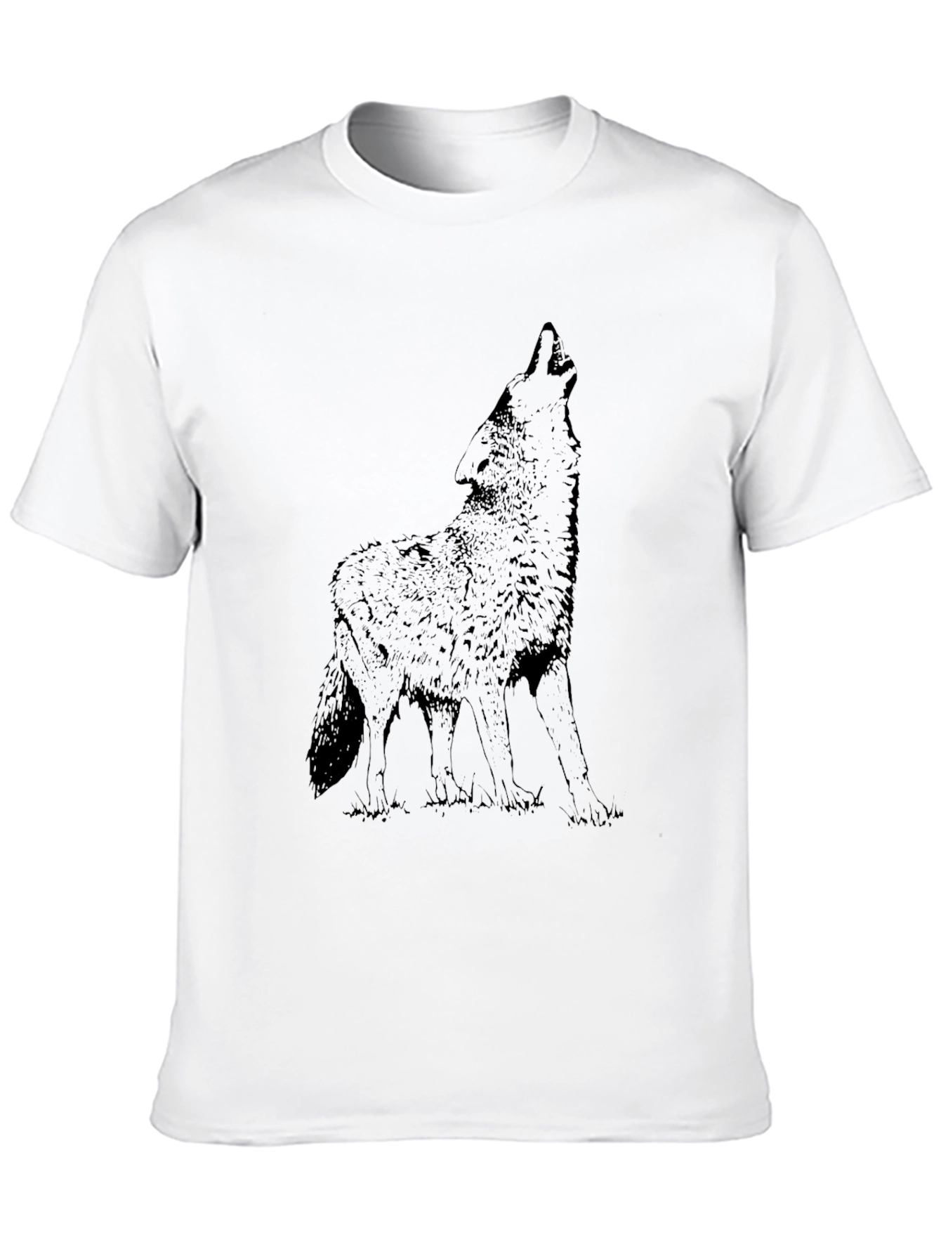 Howling Wolf Graphic T-Shirt - Black