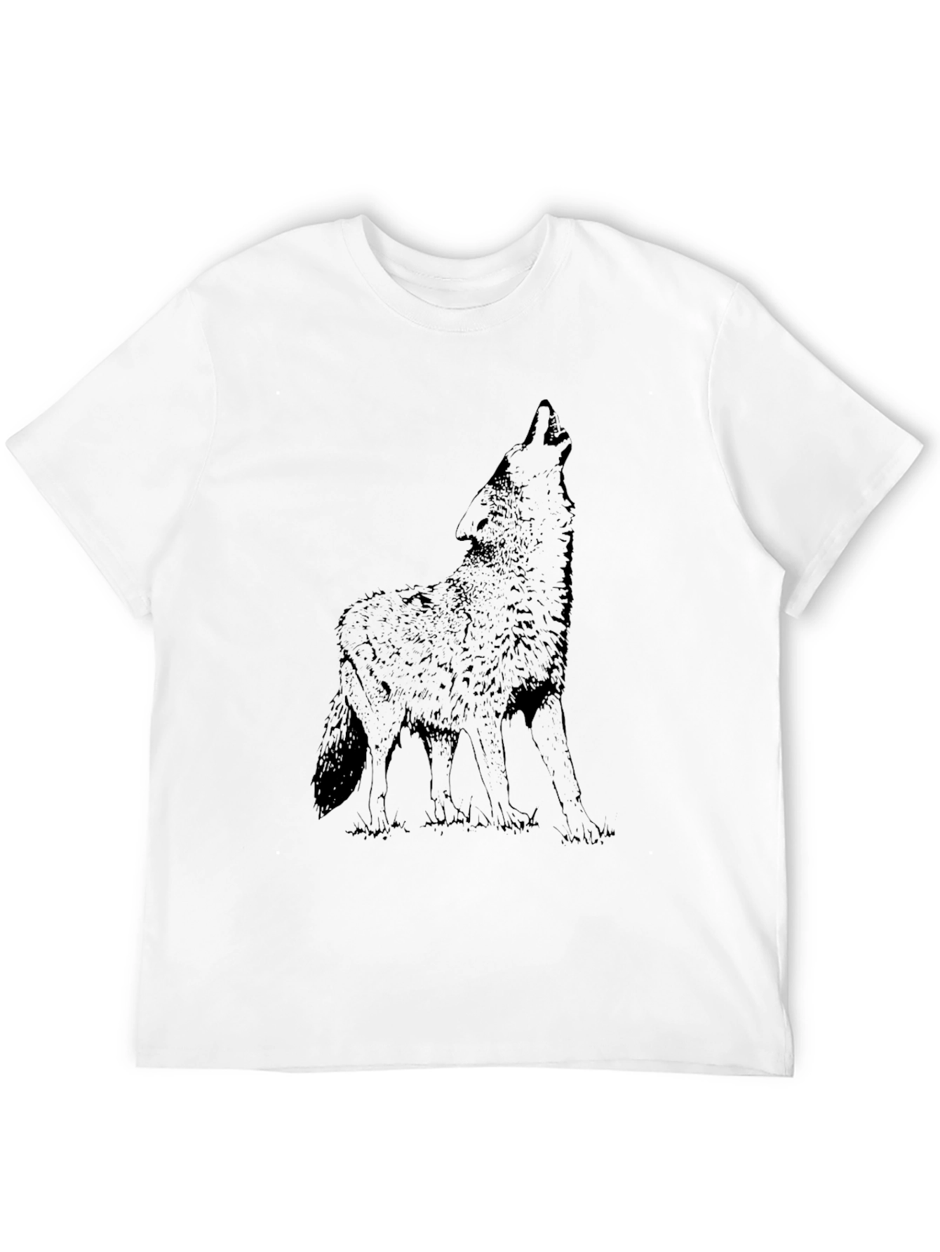 Howling Wolf Graphic T-Shirt - Black