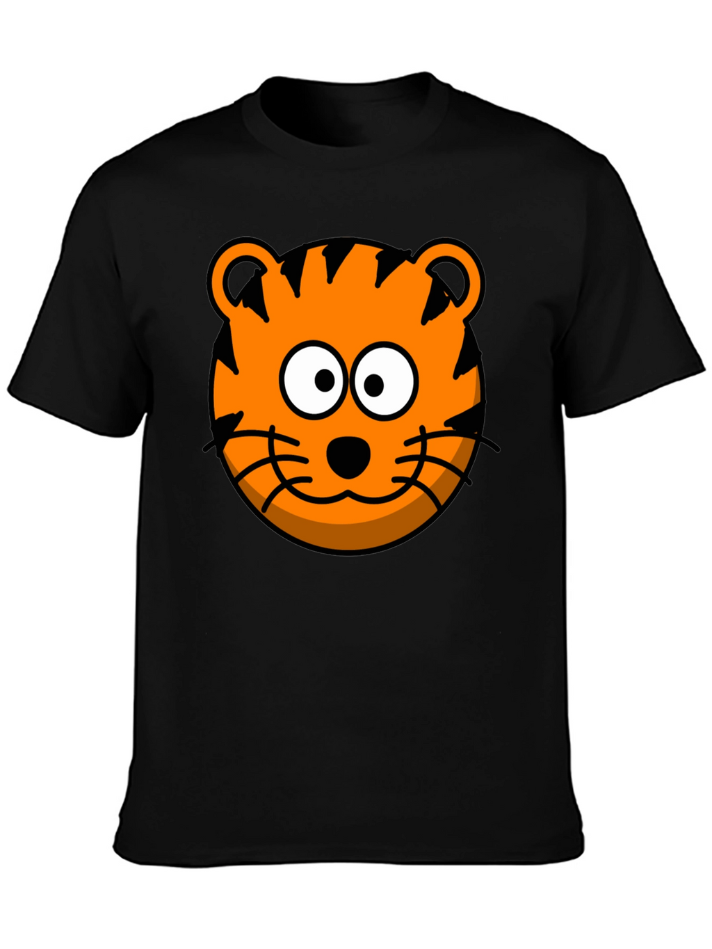 Funny Tiger Graphic Tee - Cartoon Animal Black T-Shirt