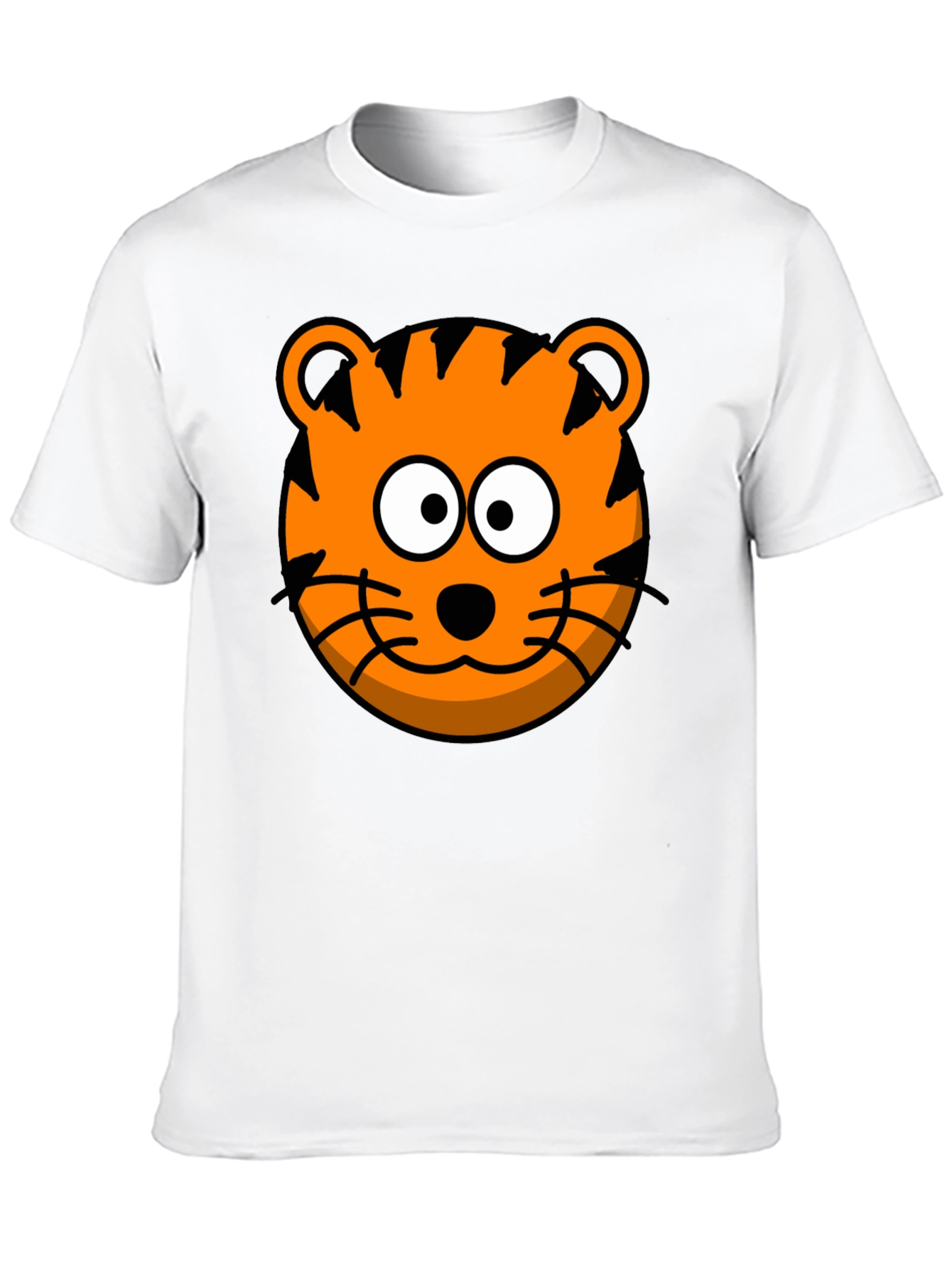 Funny Tiger Graphic Tee - Cartoon Animal Black T-Shirt