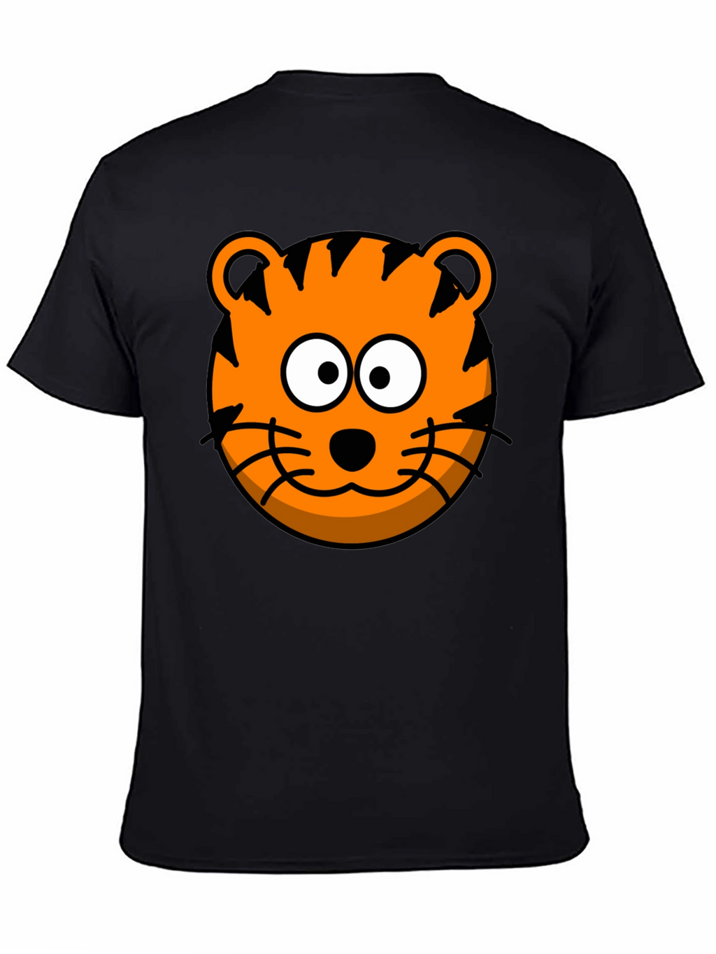 Funny Tiger Graphic Tee - Cartoon Animal Black T-Shirt