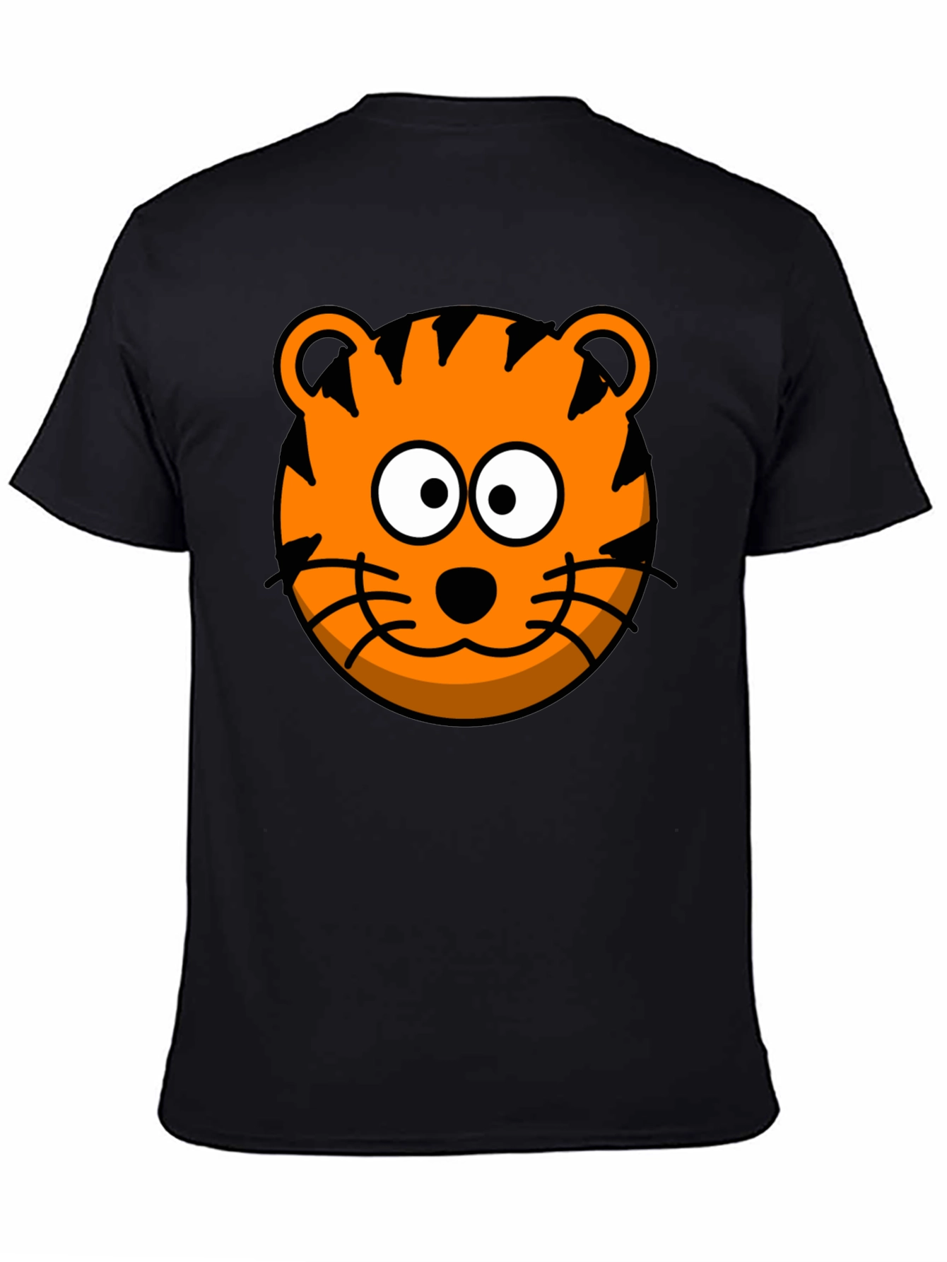 Funny Tiger Graphic Tee - Cartoon Animal Black T-Shirt
