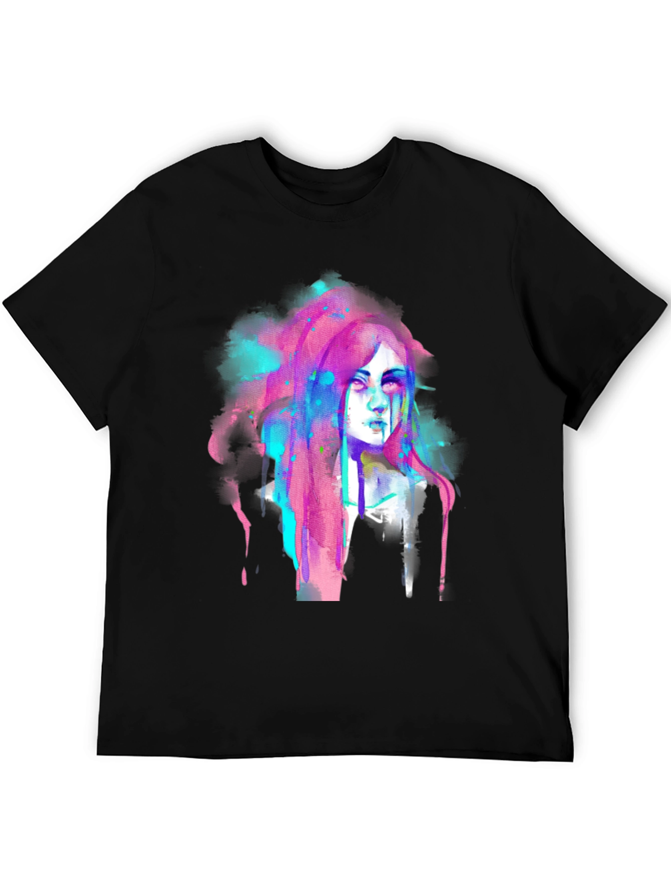 Abstract Watercolor Womans Face Graphic Tee