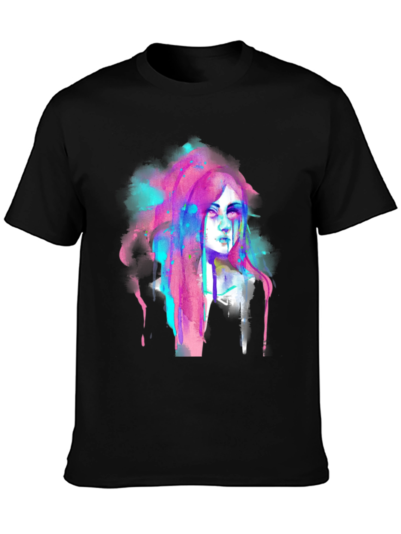 Abstract Watercolor Womans Face Graphic Tee