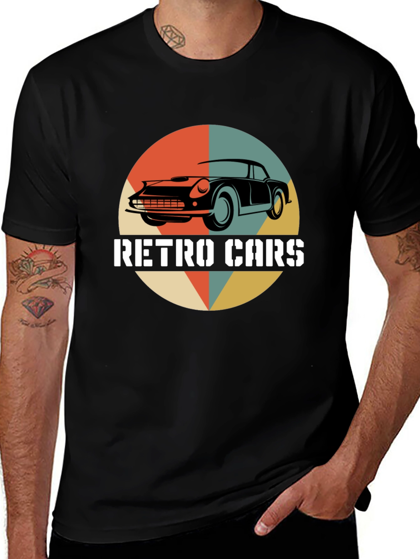 Retro Cars Graphic Tee - Vintage Automotive Style