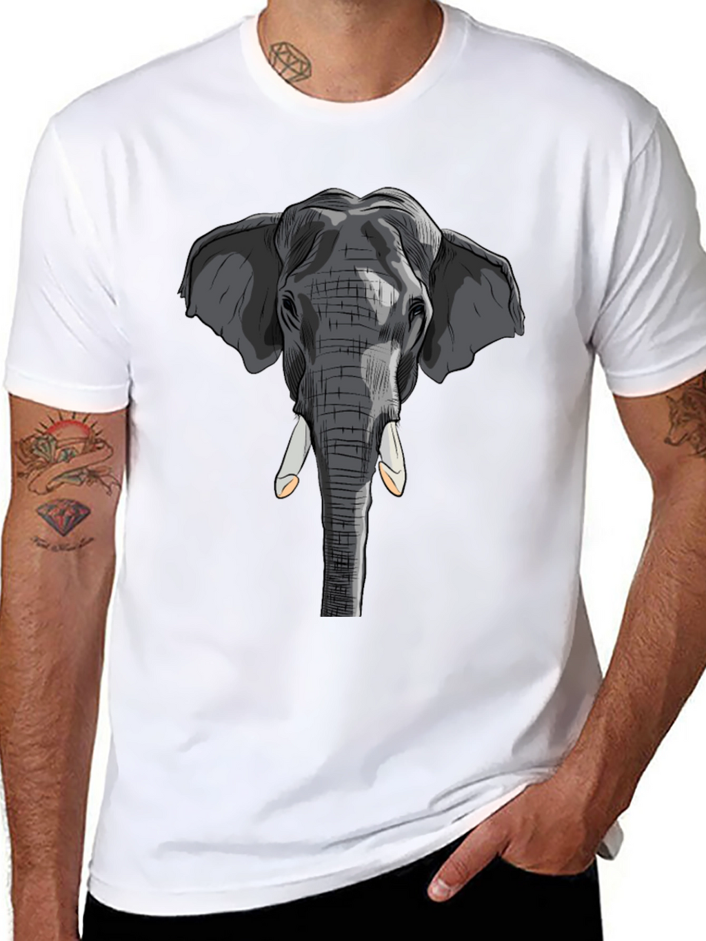 Elephant Graphic T-Shirt - Stylish Animal Print Tee